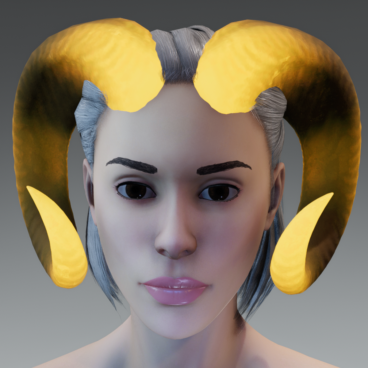 Spirit Of The Ram (Horns) - Black + Light Orange