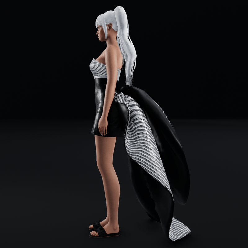 Firefly Bustle -White and Black