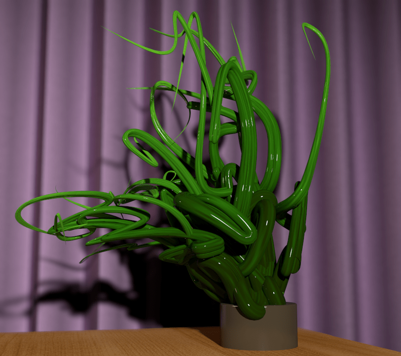 blown glass objet d'art-- green