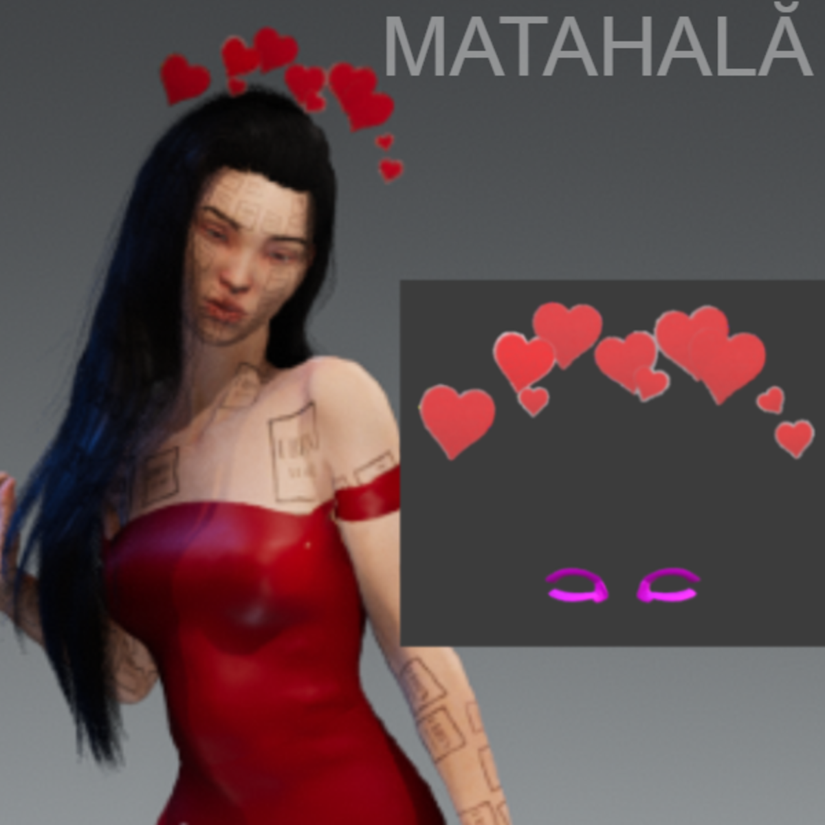 Red Head Hearts Filter //MATAHALĂ