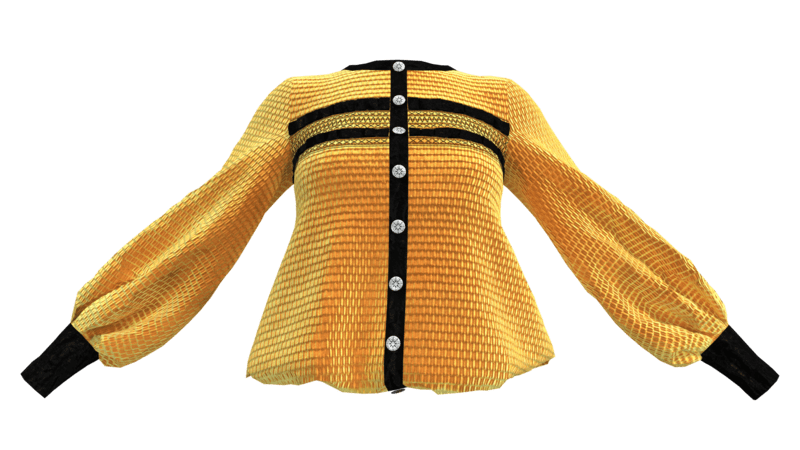 Shirt With Golden Texture With Embroidery