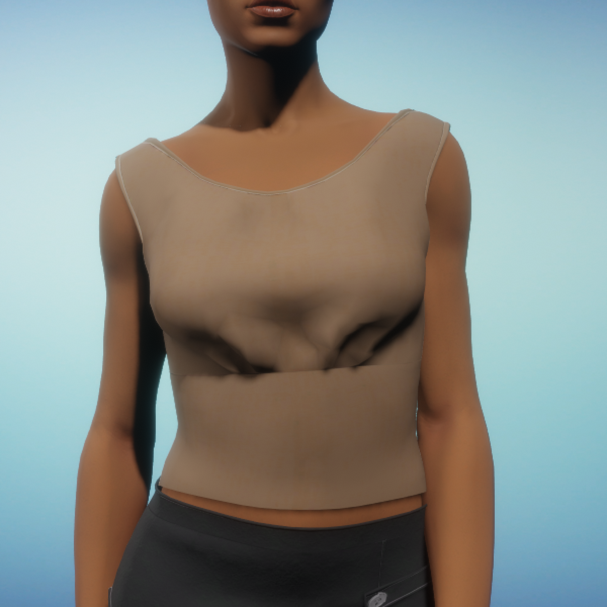 Blouse Tank - Brown Linen