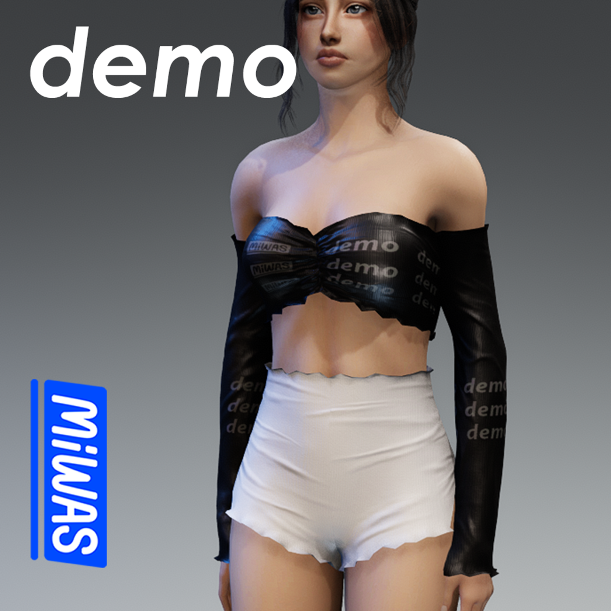 MIWAS/ Off shoulderTop #Black DEMO