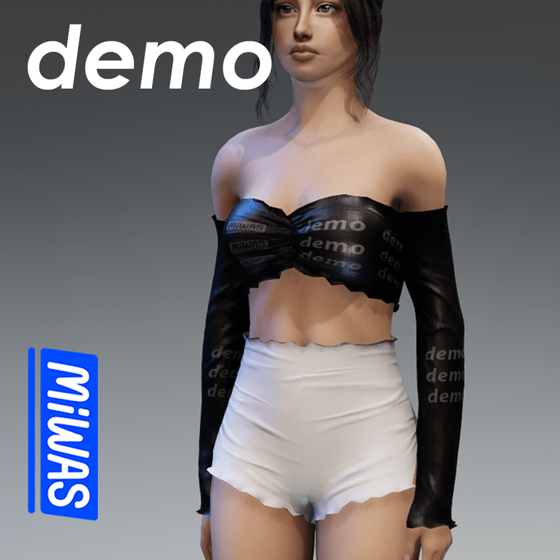 MIWAS/ Off shoulderTop #Black DEMO