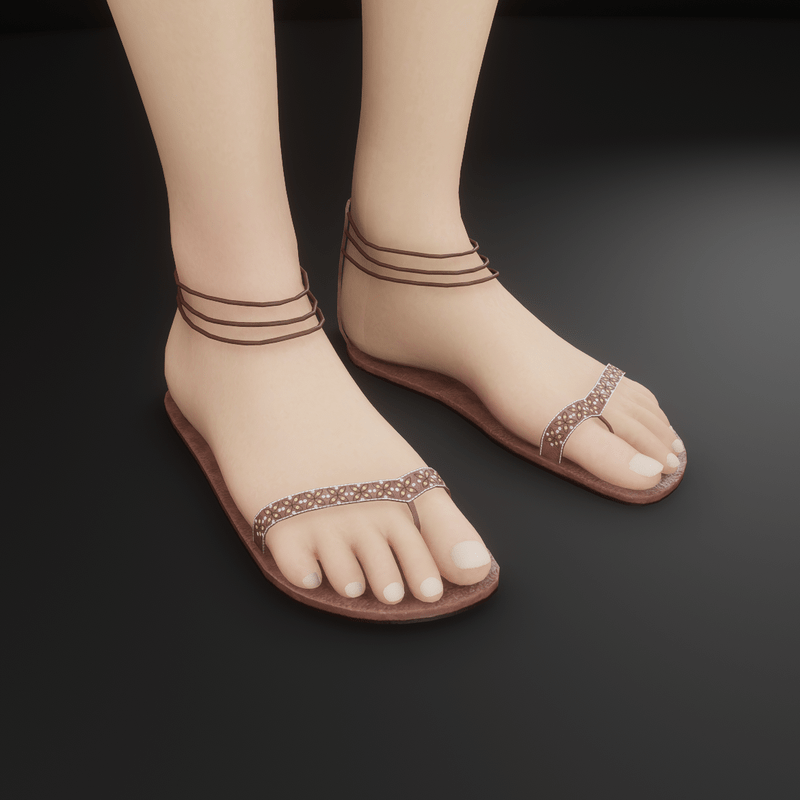 Leather sandals (natural color)