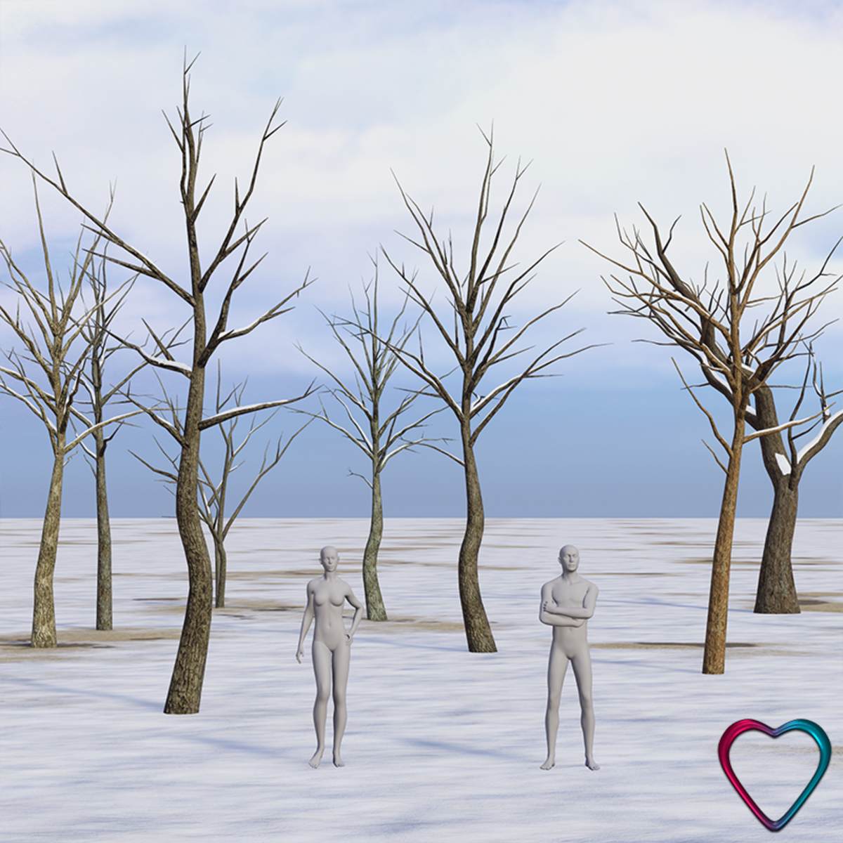 Winter Trees Pack - 32 Snowy Trees + 60 m Snowy Ground