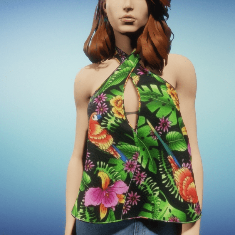 Draped Wrap Top - Parrot