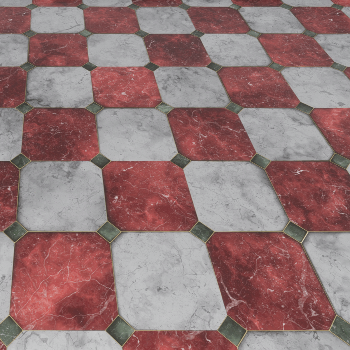 Marble Floor-Red and White