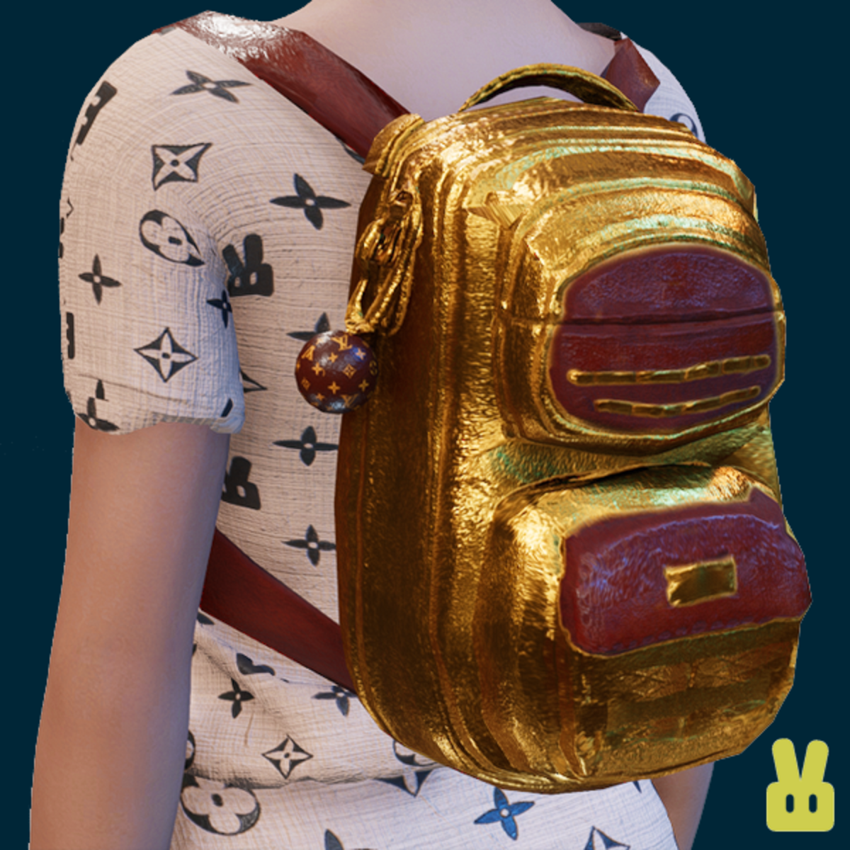 Small gold backpack