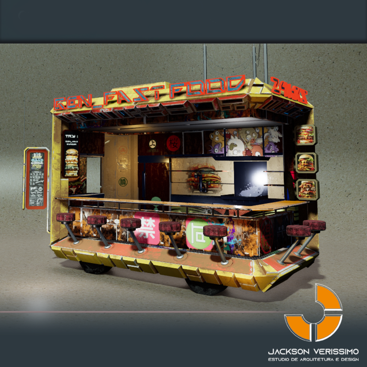 food truck model cyber 1- Yellow