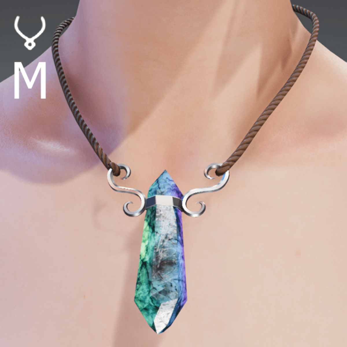 Male Glowing Labradorite Pendant