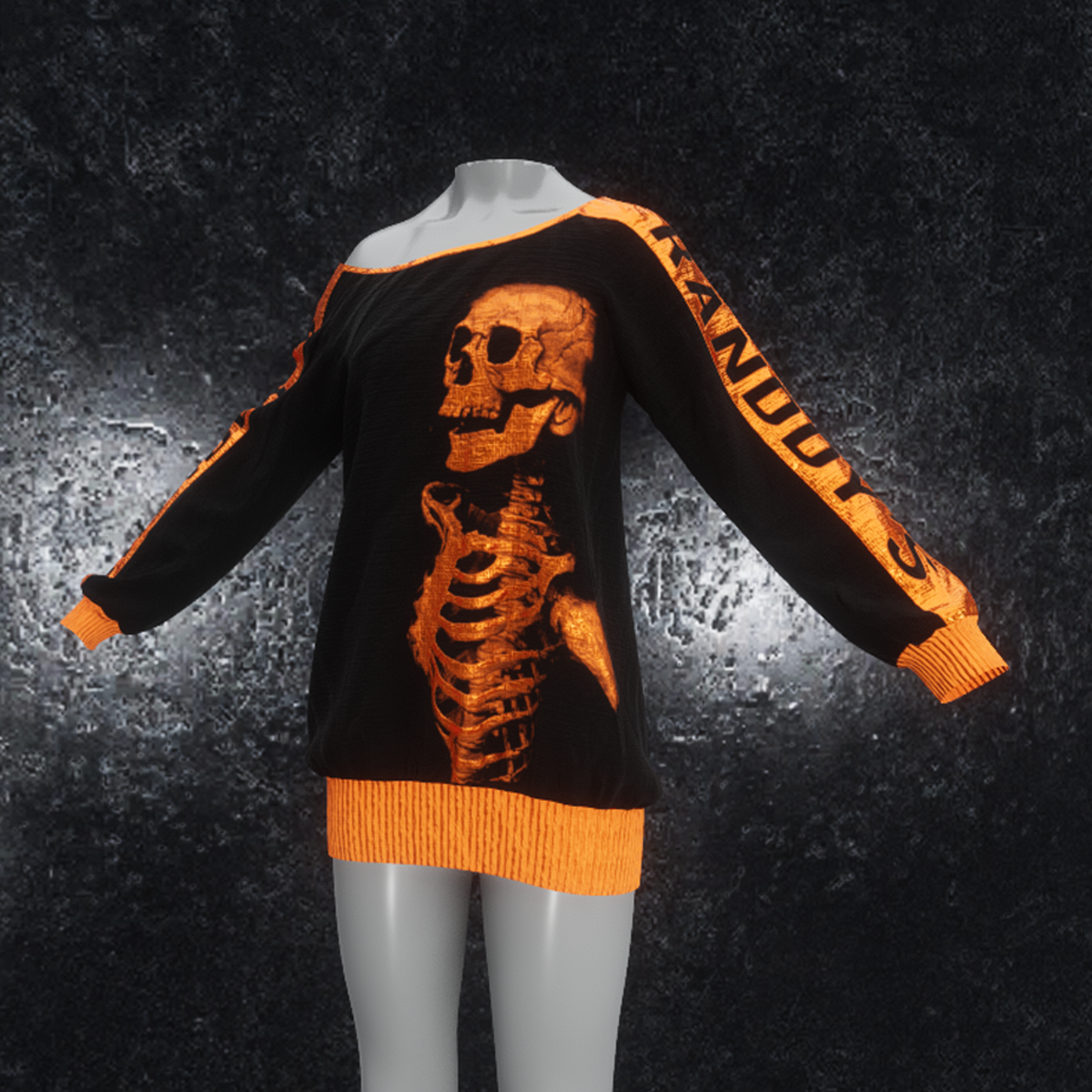 Longshirt Bones black orange