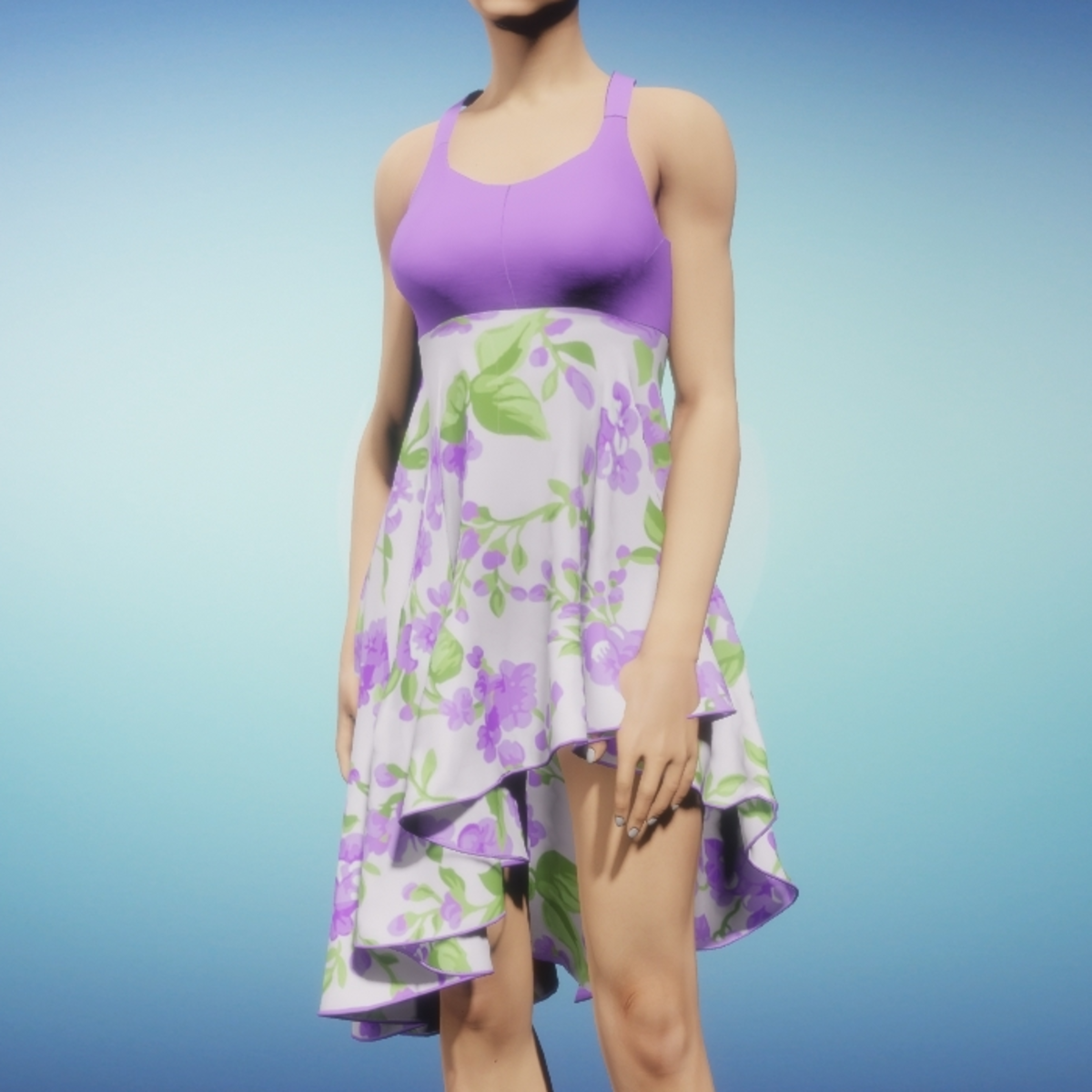 Floral Sundress - Purple