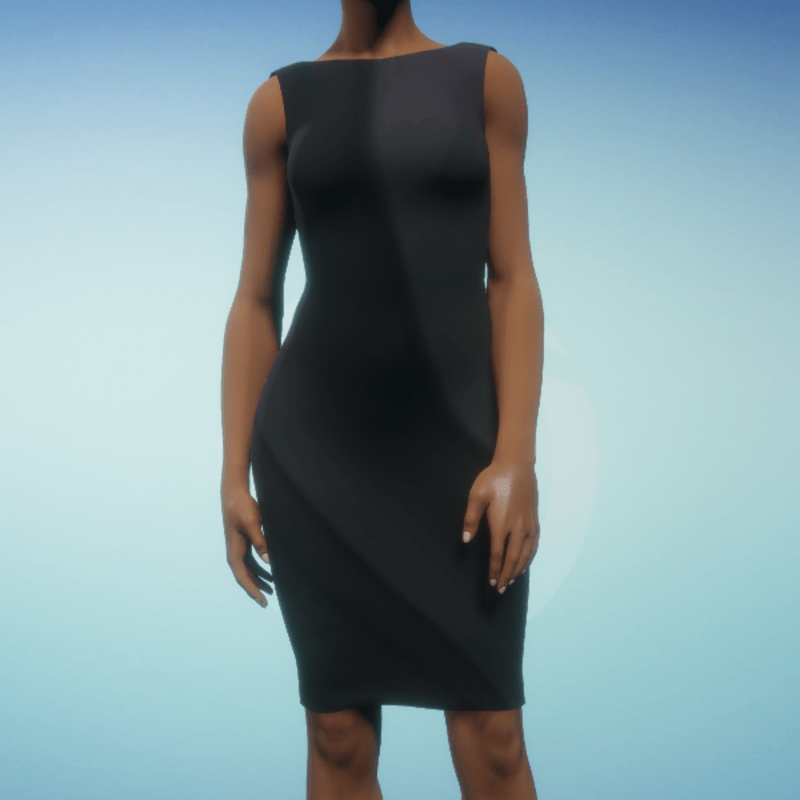 Boatneck Exec Dress - Black Swoop