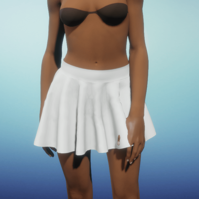 Circle Mini Skirt - White