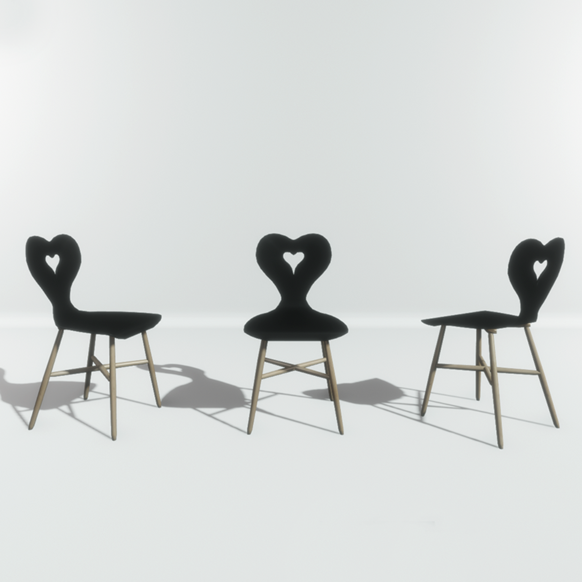 Heart set - Chair black