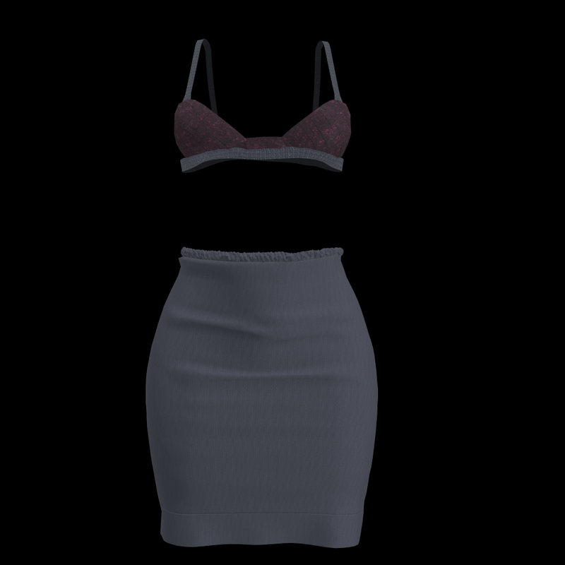 Bra and Dk Grey Slip