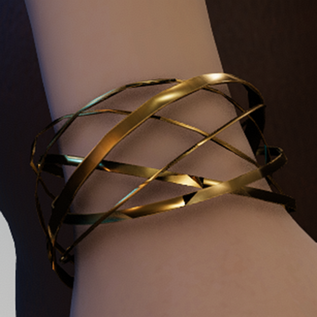 Gold spiral bands bracelet