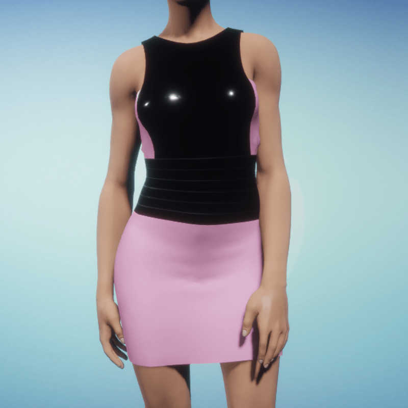 Striped Vinyl Mini - Pink and Black