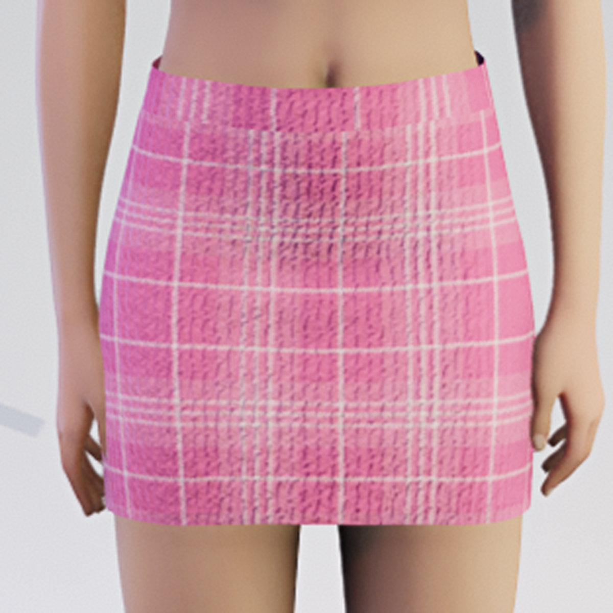Checked Pink Mini Skirt