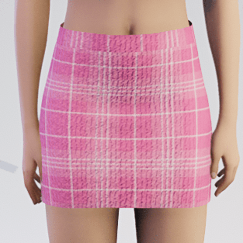 Checked Pink Mini Skirt