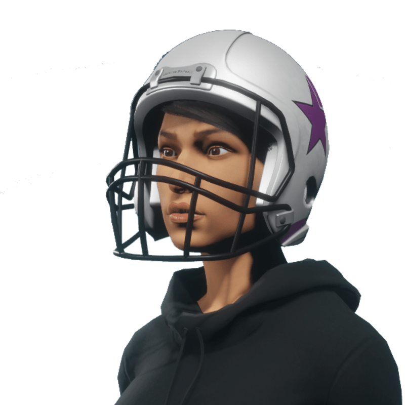 american football white helmet female