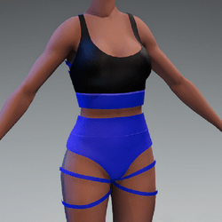 TnT_pole dance outfit blue
