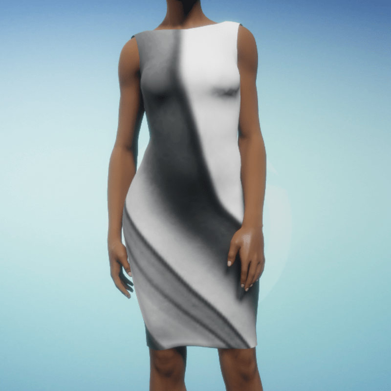 Boatneck Exec Dress - White Swoop