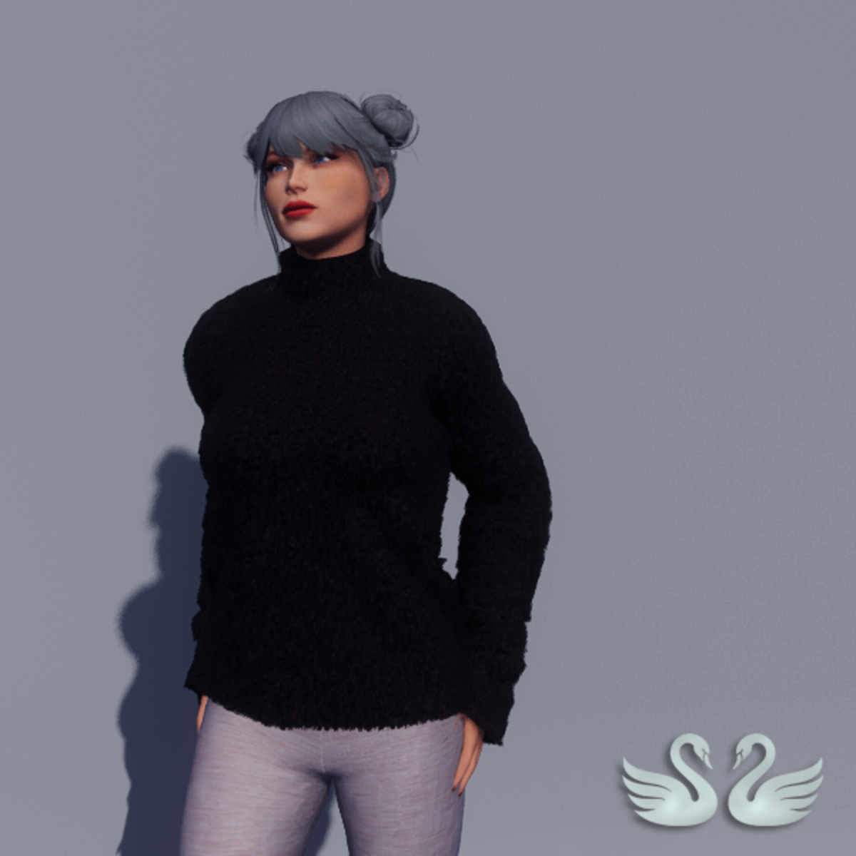 Nicci - Fur Sweater - Black