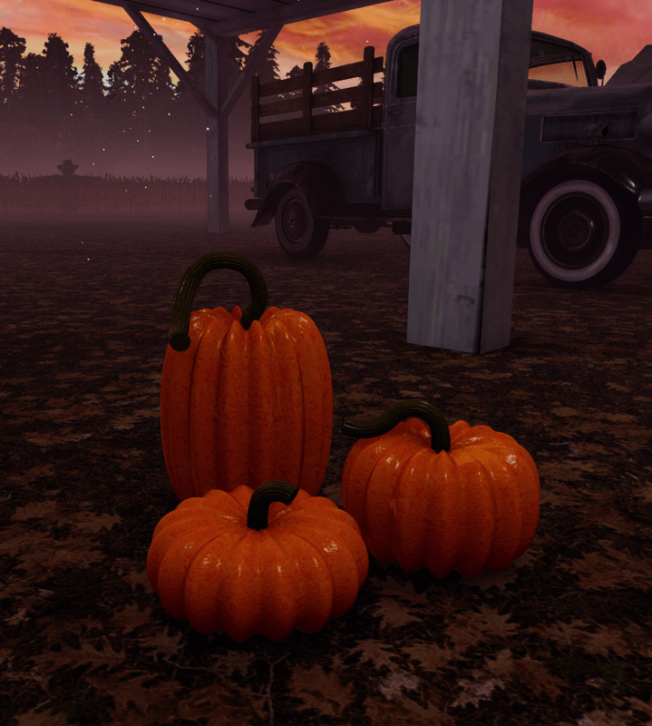 Realistic Pumpkin Decor Set