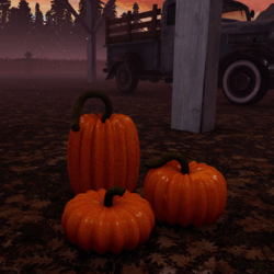 Realistic Pumpkin Decor Set