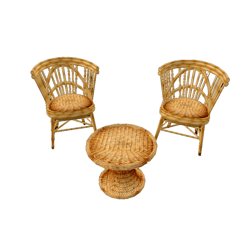 Bamboo Chairs Set