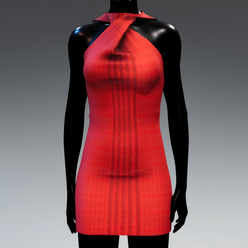 Front twisted dress - red