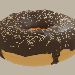 Chocolate Donut with Beige Sprinkles
