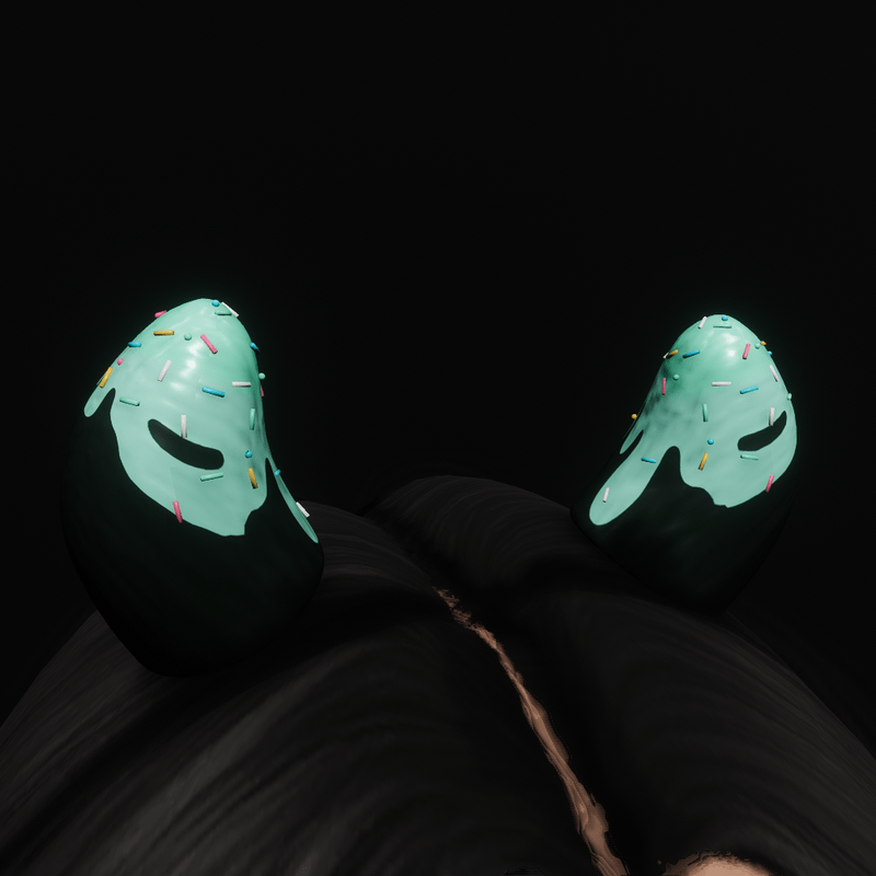 Chibi Cupcake Horns (Teal)