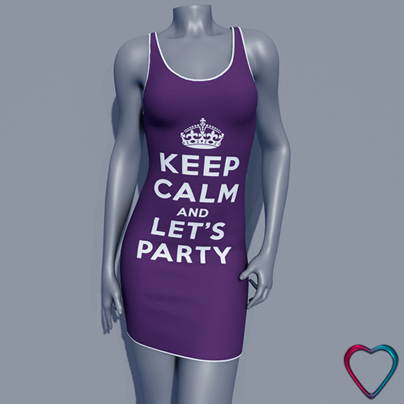Keep Calm Dress - Let's Party - Purple