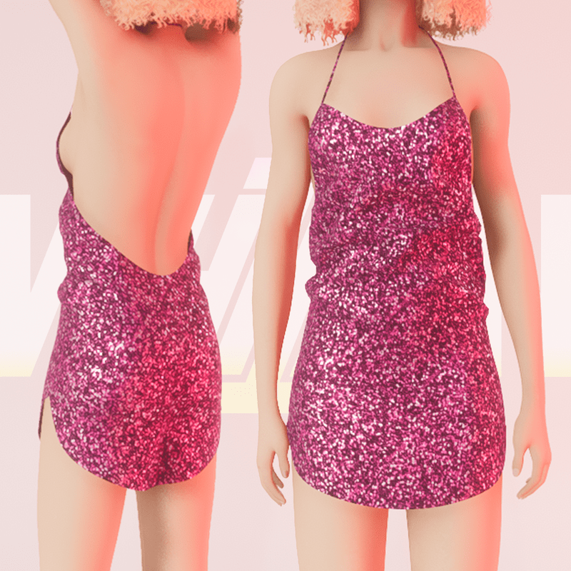 Pink Party Glitter Dress