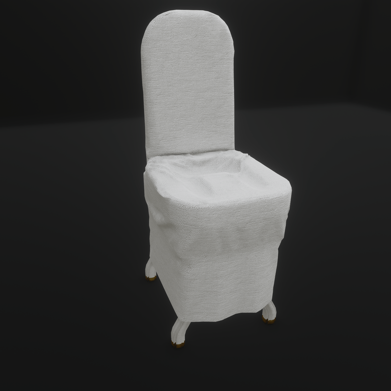 Carved Round Back Chair with Cover (TM)