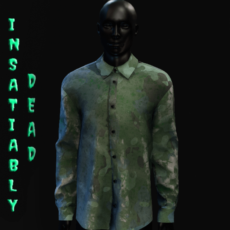 Camo Long Buttoned Shirt Green