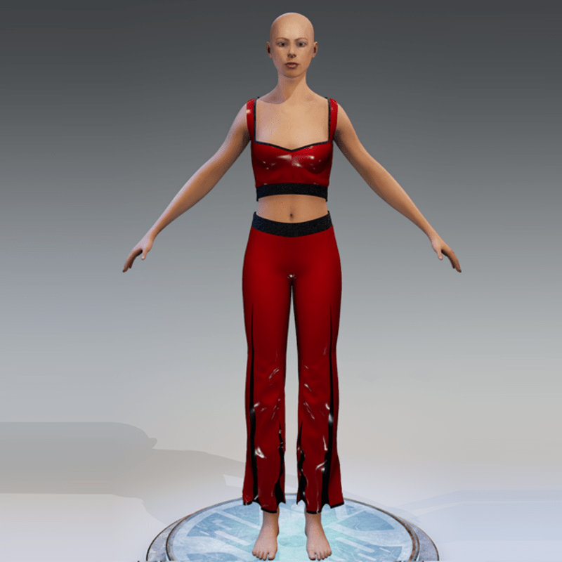 Shiny Latex Jester Pans and Top Red