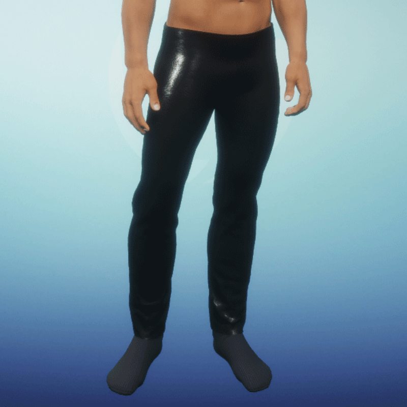 Male Leather Pants Black