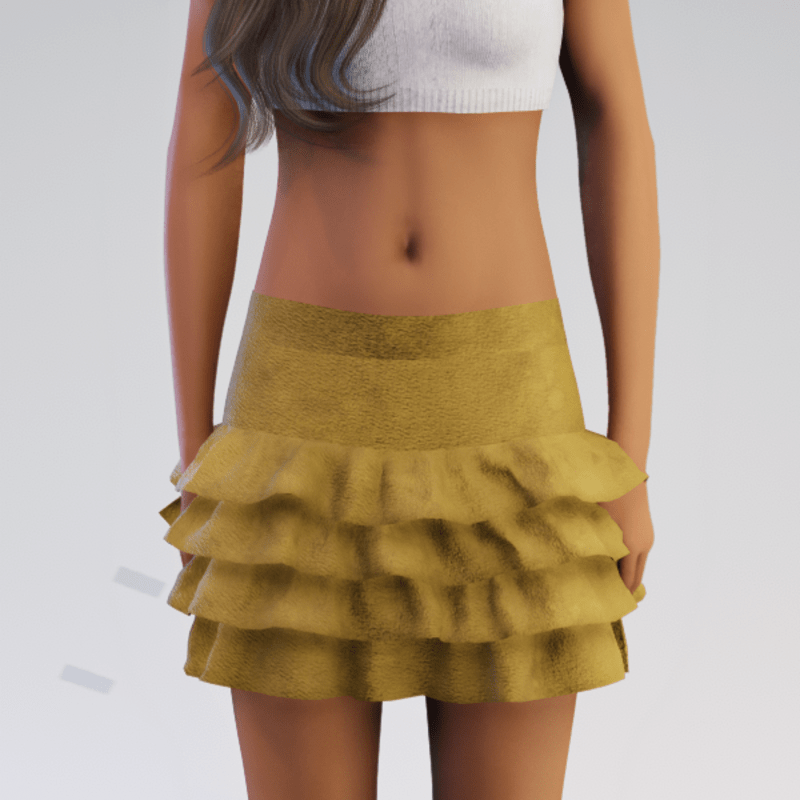 ruffled salsa skirt tan
