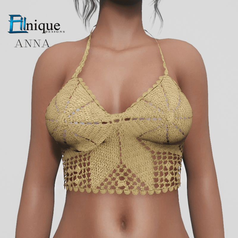 Anna Beige/Tan Crochet Top