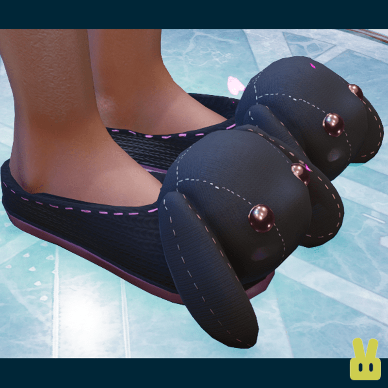 bunny slippers - black