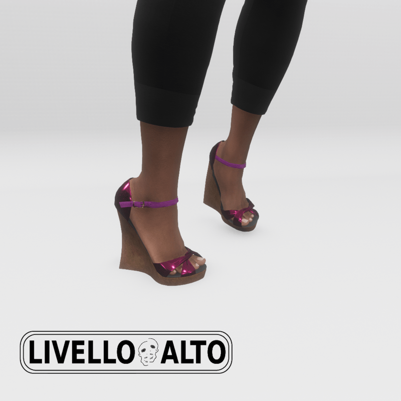 Pink Glimmer Fusion Wedge Heels