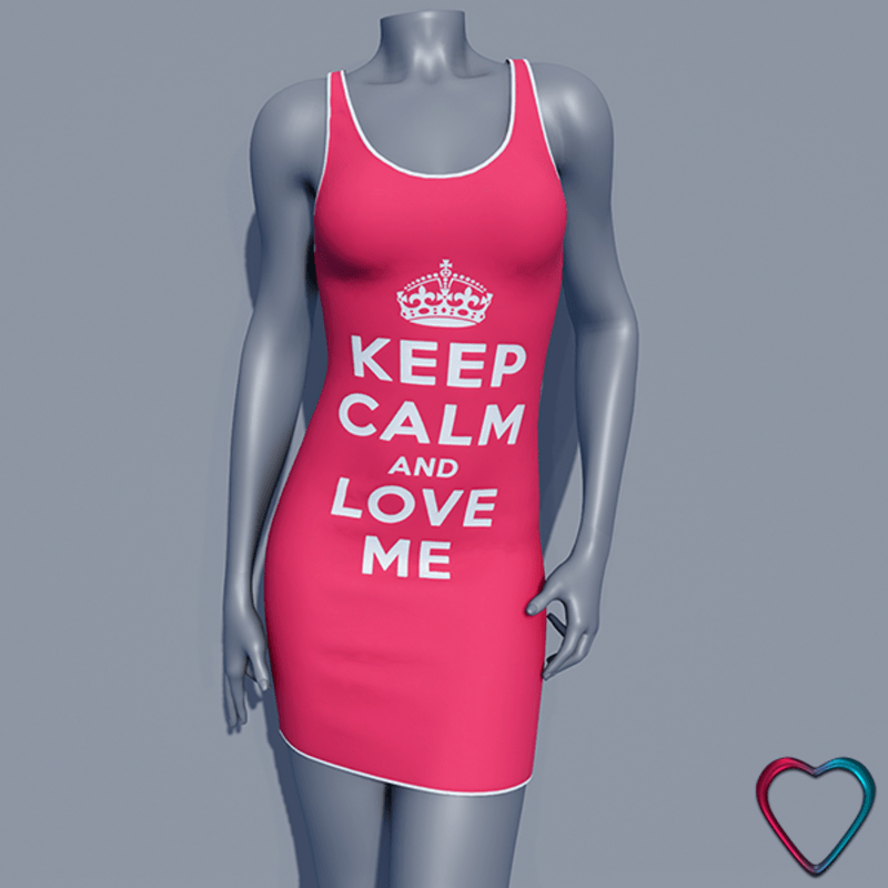 Keep Calm Dress - Love Me - Pink