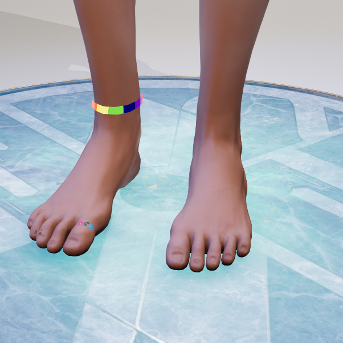 Emissive Rainbow Anklet Scrolls Sideways