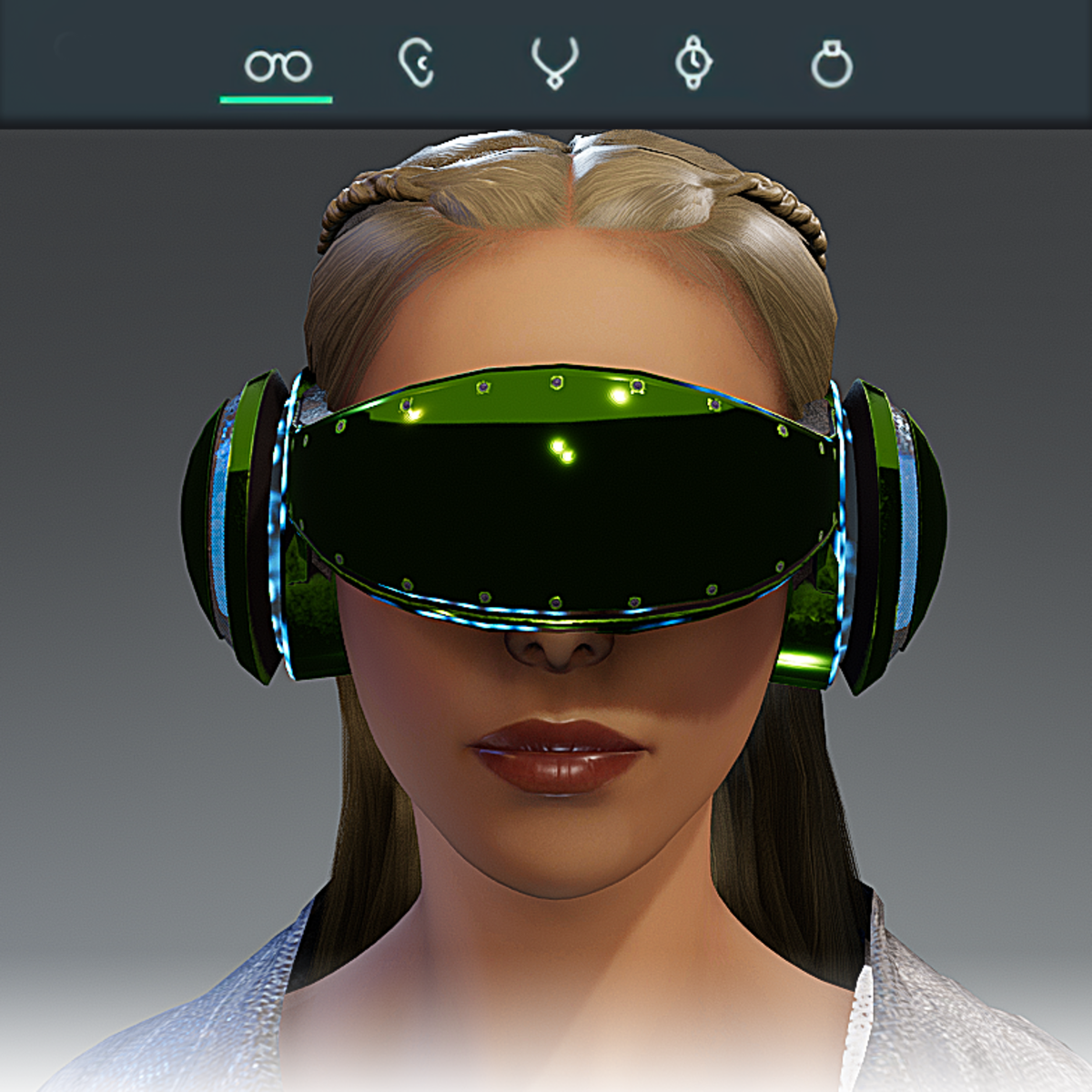 VR Glasses Pulsar- Light Green Chrome