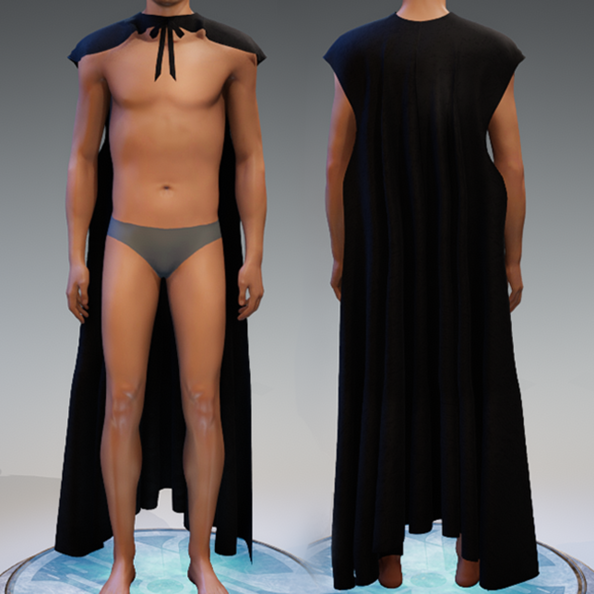 Simple Black Velvet Cape - Free Gift