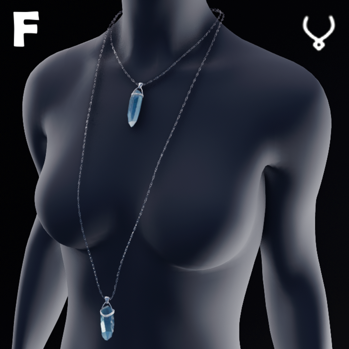 Aquamarine Double Pendant - F